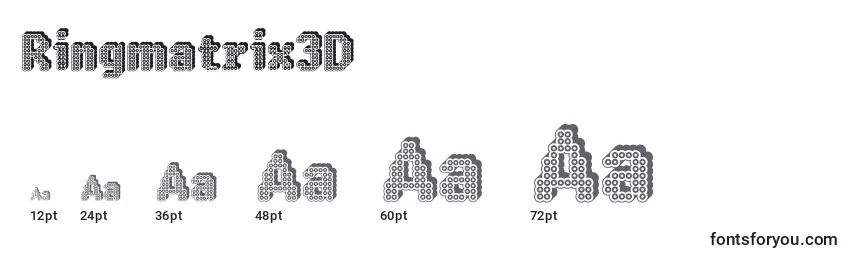 Größen der Schriftart Ringmatrix3D