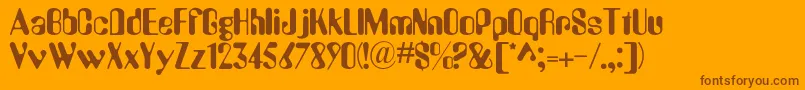 Asimov-Schriftart – Braune Schriften auf orangefarbenem Hintergrund