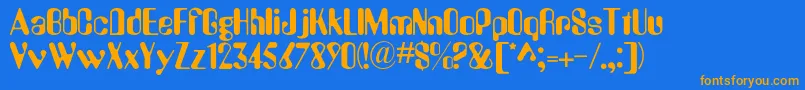 Asimov Font – Orange Fonts on Blue Background
