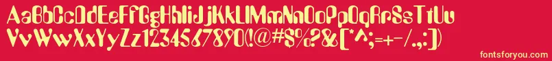 Asimov Font – Yellow Fonts on Red Background