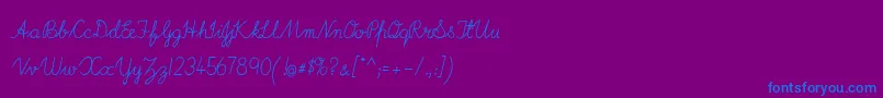 ImransSchool2A Font – Blue Fonts on Purple Background