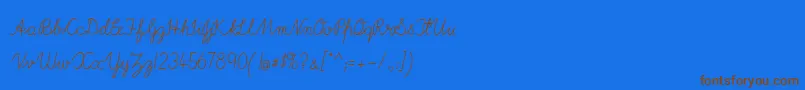 ImransSchool2A Font – Brown Fonts on Blue Background