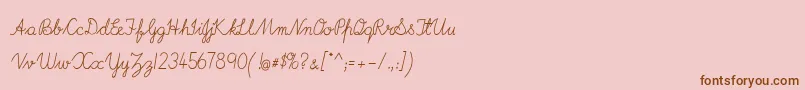 ImransSchool2A Font – Brown Fonts on Pink Background