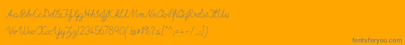 ImransSchool2A-Schriftart – Graue Schriften auf orangefarbenem Hintergrund