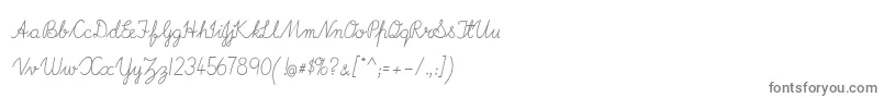 ImransSchool2A-fontti – harmaat kirjasimet valkoisella taustalla