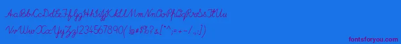 ImransSchool2A Font – Purple Fonts on Blue Background