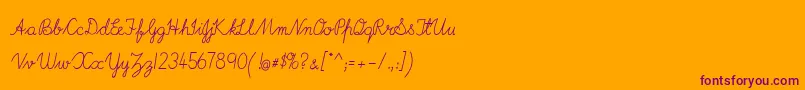 ImransSchool2A Font – Purple Fonts on Orange Background