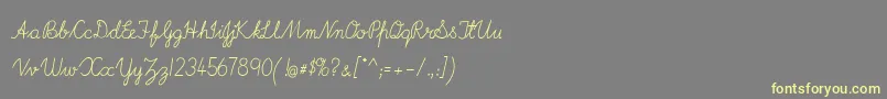 ImransSchool2A-fontti – keltaiset fontit harmaalla taustalla