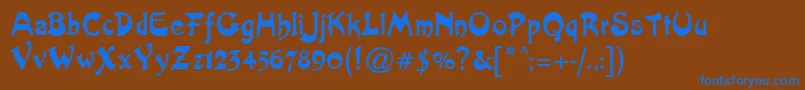 Artistik Font – Blue Fonts on Brown Background
