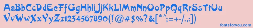 Artistik Font – Blue Fonts on Pink Background