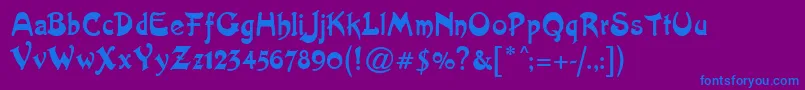 Шрифт Artistik – синие шрифты на фиолетовом фоне