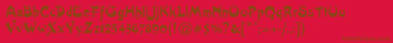 Artistik Font – Brown Fonts on Red Background