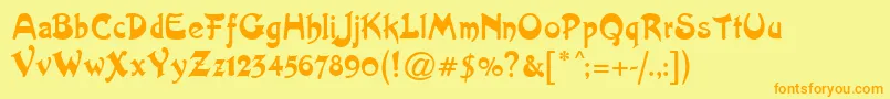 Artistik Font – Orange Fonts on Yellow Background