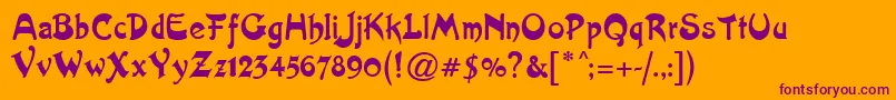 Шрифт Artistik – фиолетовые шрифты на оранжевом фоне