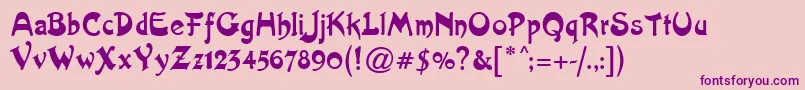 Шрифт Artistik – фиолетовые шрифты на розовом фоне
