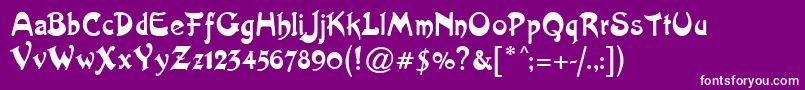 Шрифт Artistik – белые шрифты на фиолетовом фоне