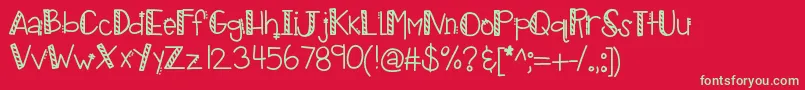 Kbtropicalvacation Font – Green Fonts on Red Background
