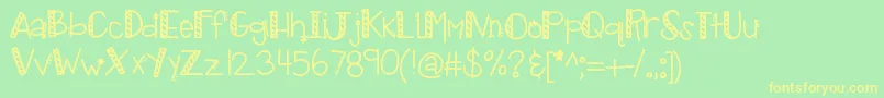 Kbtropicalvacation Font – Yellow Fonts on Green Background