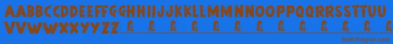 ArtStudio-Schriftart – Braune Schriften auf blauem Hintergrund