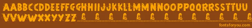 Weitere Informationen zur ArtStudio-Schriftart ArtStudio-Schriftart – Orangefarbene Schriften auf braunem Hintergrund