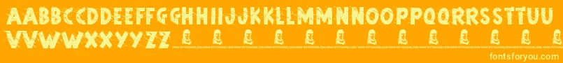 ArtStudio Font – Yellow Fonts on Orange Background