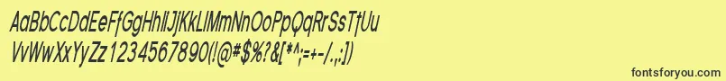 FlorencesansCompBoldItalic Font – Black Fonts on Yellow Background