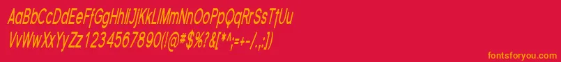 FlorencesansCompBoldItalic Font – Orange Fonts on Red Background