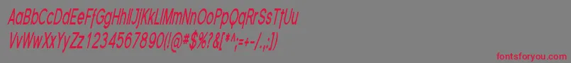 FlorencesansCompBoldItalic Font – Red Fonts on Gray Background