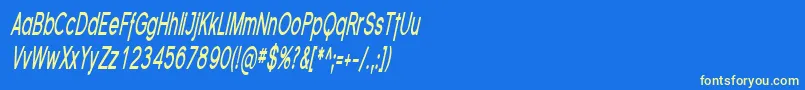FlorencesansCompBoldItalic Font – Yellow Fonts on Blue Background