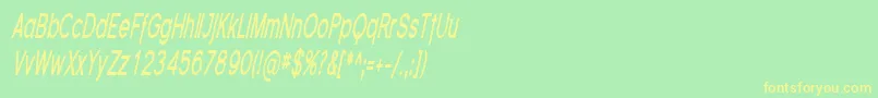 FlorencesansCompBoldItalic Font – Yellow Fonts on Green Background