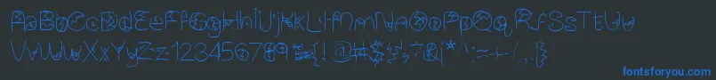 Brokenpieces Font – Blue Fonts on Black Background