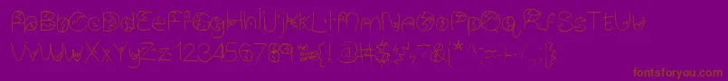 フォントBrokenpieces – 紫色の背景に茶色のフォント