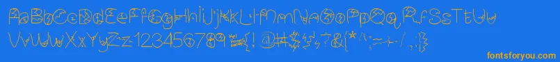 Brokenpieces Font – Orange Fonts on Blue Background