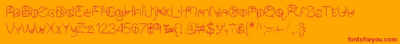Brokenpieces Font – Red Fonts on Orange Background