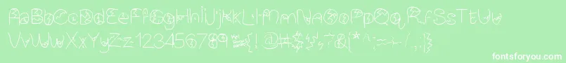 フォントBrokenpieces – 緑の背景に白い文字