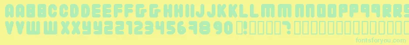 22203 ffy Font – Green Fonts on Yellow Background