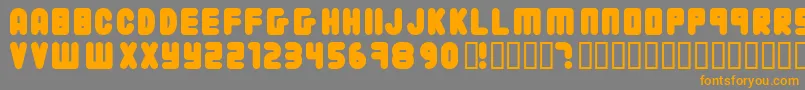 フォント22203 ffy – オレンジの文字は灰色の背景にあります。