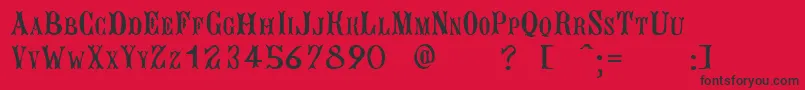 BujardetFreresUnregistered Font – Black Fonts on Red Background