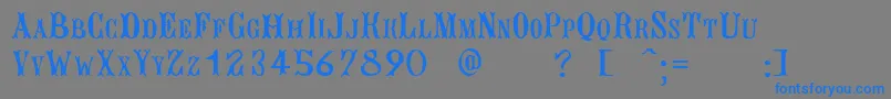 BujardetFreresUnregistered Font – Blue Fonts on Gray Background