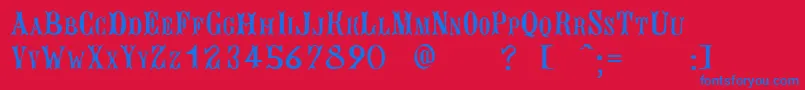 BujardetFreresUnregistered Font – Blue Fonts on Red Background