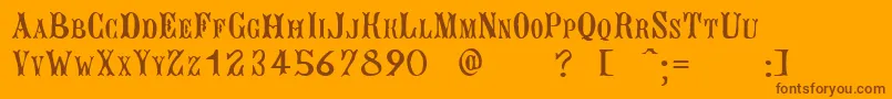 BujardetFreresUnregistered Font – Brown Fonts on Orange Background
