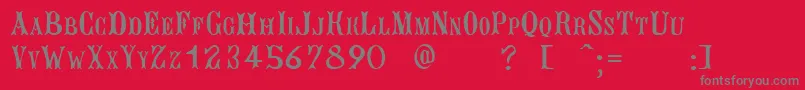 BujardetFreresUnregistered Font – Gray Fonts on Red Background
