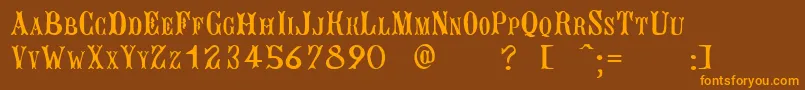 BujardetFreresUnregistered Font – Orange Fonts on Brown Background