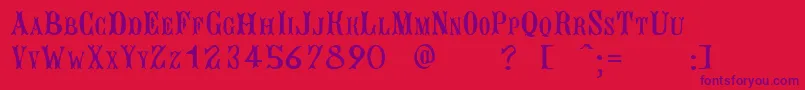 BujardetFreresUnregistered Font – Purple Fonts on Red Background
