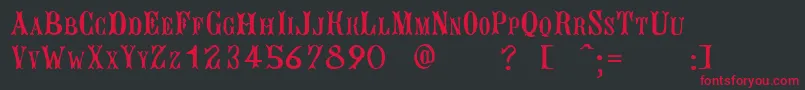 BujardetFreresUnregistered Font – Red Fonts on Black Background
