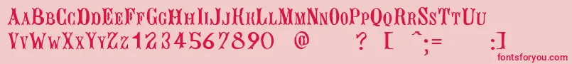 BujardetFreresUnregistered Font – Red Fonts on Pink Background