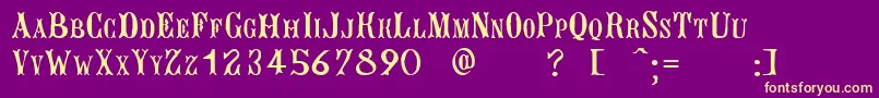 BujardetFreresUnregistered Font – Yellow Fonts on Purple Background