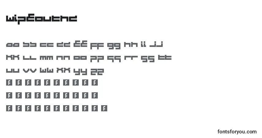 Шрифт WipeoutHd – алфавит, цифры, специальные символы