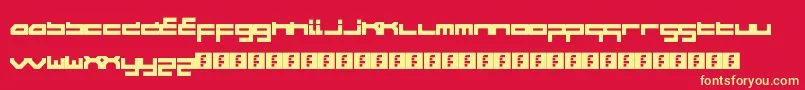WipeoutHd-Schriftart – Gelbe Schriften auf rotem Hintergrund