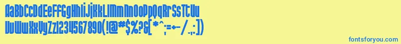 フォントSfPortMckenzieBold – 青い文字が黄色の背景にあります。